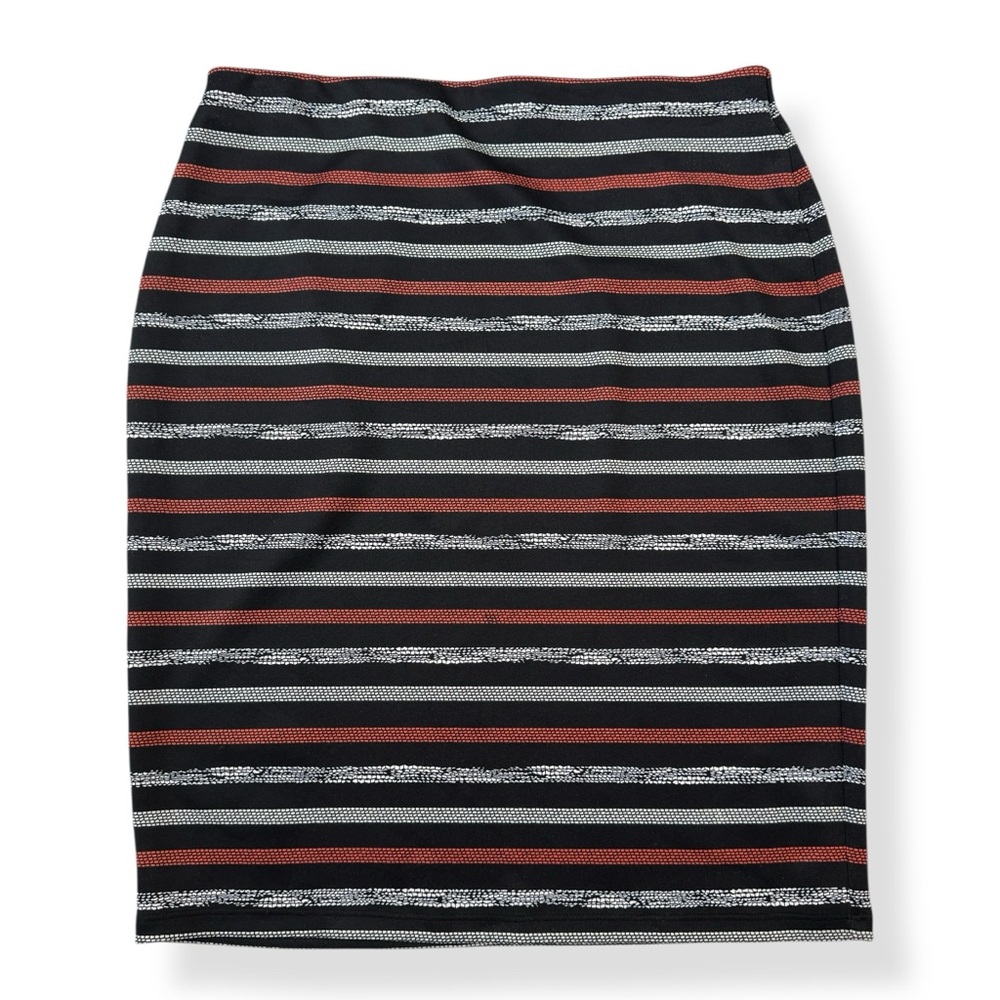 Roz & Ali Skirt‎ Womens M Medium Polyester Blend Stretch Skirt Striped